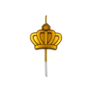 Vela Macivelas Corona Metal Dorado