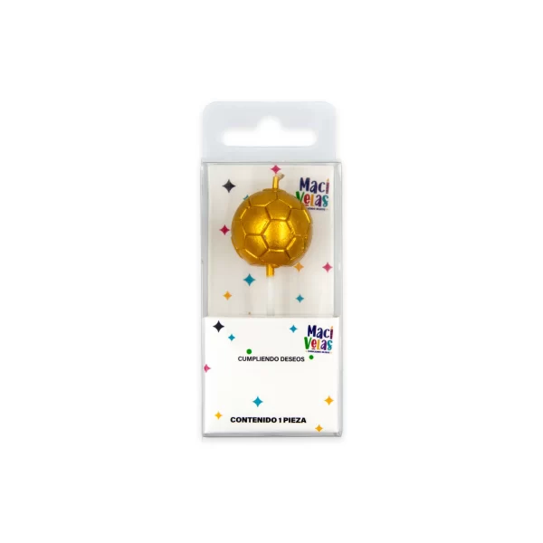 Vela Macivelas Balón Fútbol Soccer Metal Dorado