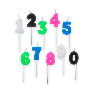 Vela Macivelas Números Colores (10 pzas)