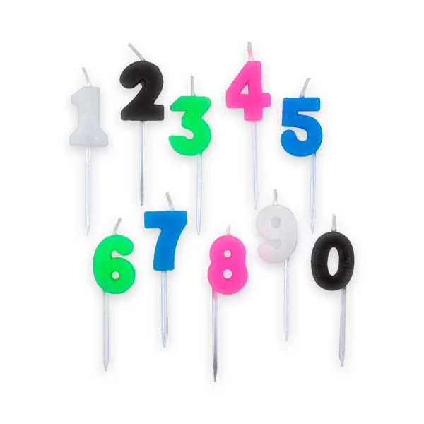 Vela Macivelas Números Colores (10 pzas)