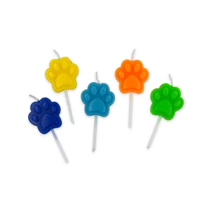 Vela Macivelas Huellitas Pet Multicolor (5 pzas)