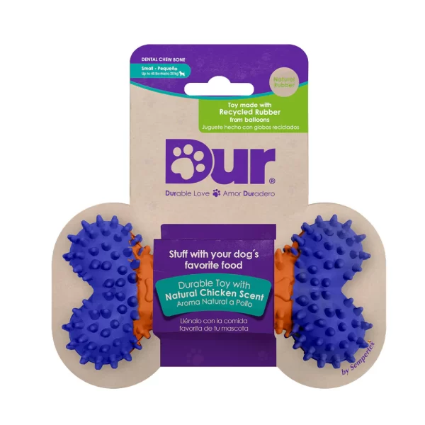 Juguete para Perro DUR Hueso de Globo Reciclado - Azul Rey