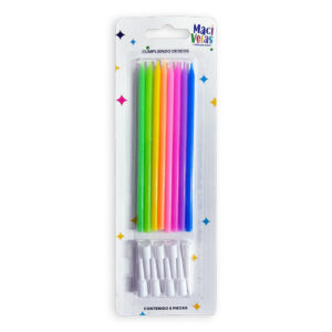 Vela Macivelas Lápiz Neón Multicolor (8 pzas)