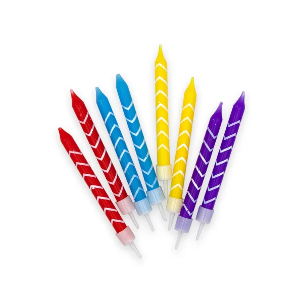 Vela Macivelas Zigzag Colores (8 pzas)