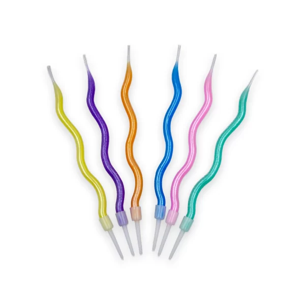 Vela Macivelas Worms Colores Glitter (6 pzas)