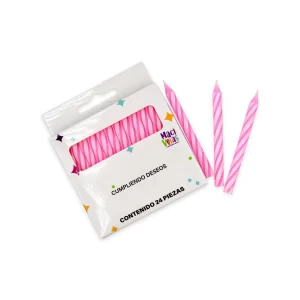 Vela Macivelas Caramelo Macaron Rosa (24 pzas)