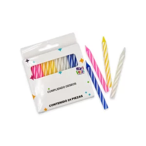 Vela Macivelas Caramelo Multicolor (24 pzas)