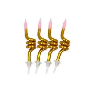 Vela Macivelas Resorte Metal Dorado (4 pzas)