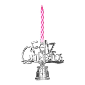 Vela Macivelas Letrero "Feliz Cumpleaños" con Luz LED