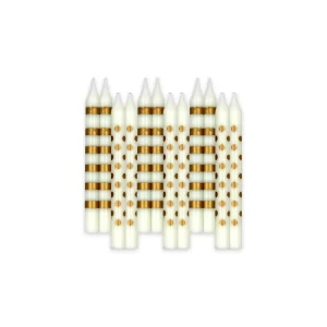 Vela Macivelas Dots & Lines Dorado (12 pzas)