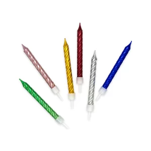 Vela Macivelas Espiral Metal Multicolor 8 cm (6 pzas) - Varios Colores
