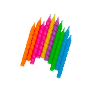 Vela Macivelas Screws Neón Multicolor (10 pzas)