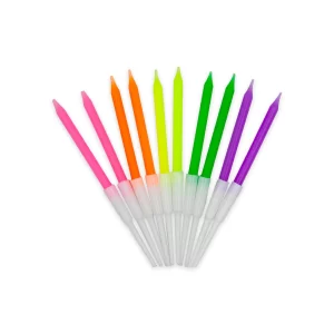 Vela Macivelas Mini Lápiz Neón Multicolor (10 pzas)