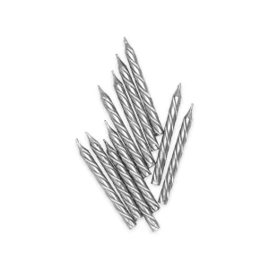 Vela Macivelas Mini Espiral Metal Plata 5,5 cm (10 pzas)