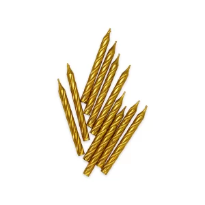 Vela Macivelas Mini Espiral Metal Dorado 5,5 cm (10 pzas)