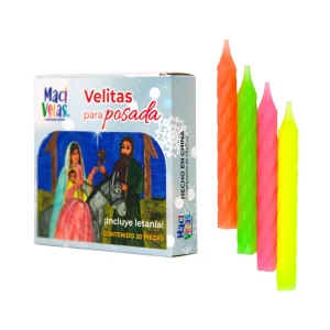 Vela Macivelas para Posada Multicolor (20 pzas)