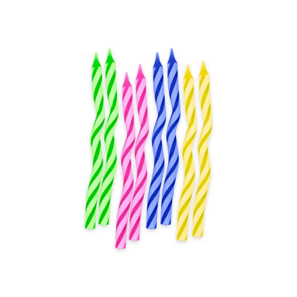 Vela Macivelas Caramelo Espagueti Multicolor (8 pzas)
