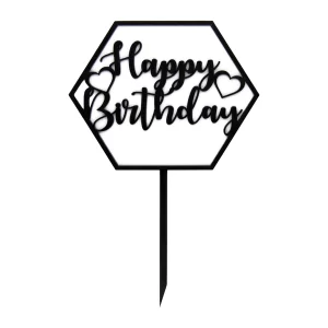 Cake Topper (acrílico) "Happy Birthday"