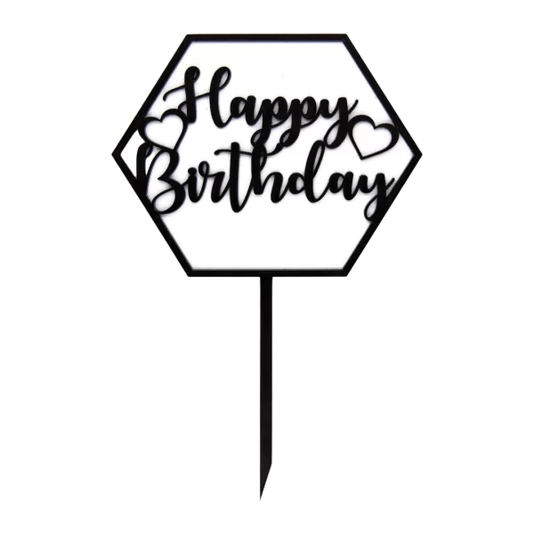 Cake Topper (acrílico) "Happy Birthday"