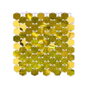 Panel Shimmer Macivelas Hexagonal Holográfico Dorado