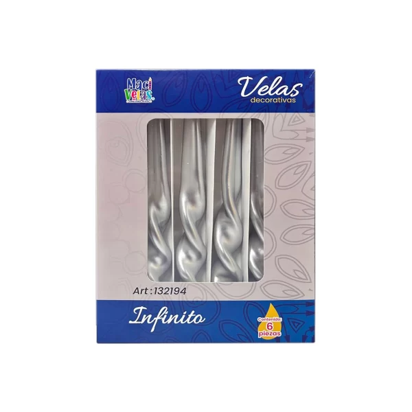Vela Macivelas Decorativa Infinito Plata (6 pzas) - Image 3