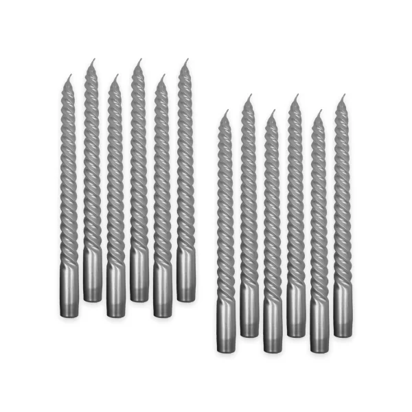 Vela Macivelas Decorativa Espiral Plata (12 pzas) - Image 2