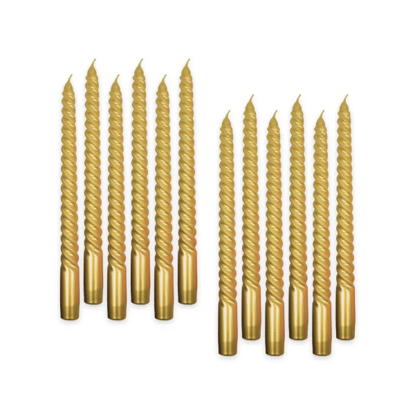 Vela Macivelas Decorativa Espiral Dorado (12 pzas) - Image 2