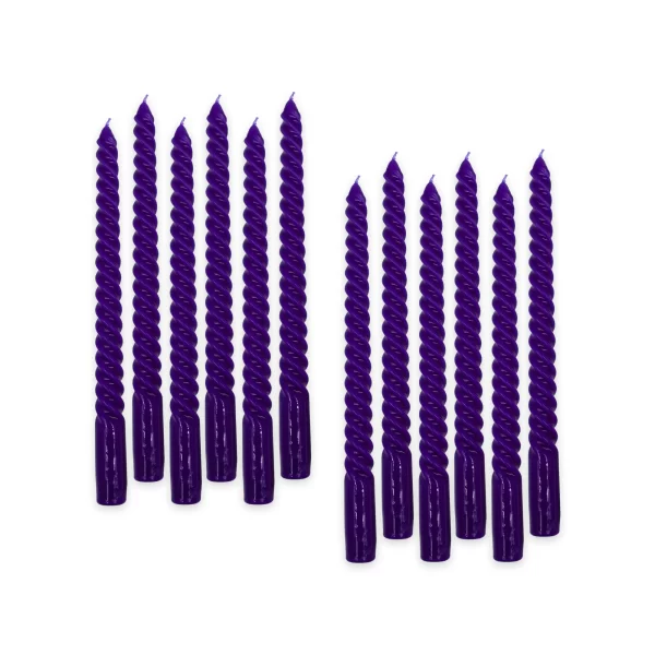 Vela Macivelas Decorativa Espiral Morado (12 pzas) - Image 2
