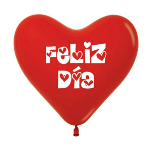 Globo Sempertex Látex Corazón Rojo "Feliz Día"