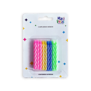 Vela Macivelas Caramelo Multicolor (18 pzas)