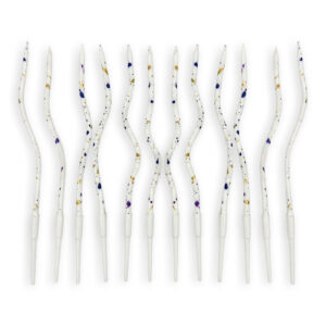 Vela Macivelas Espagueti Blanca Manchas (12 pzas)