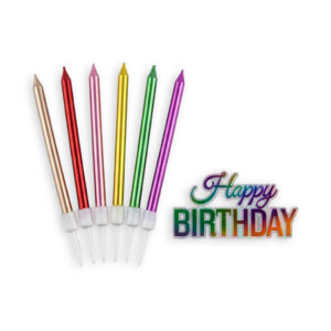Vela Macivelas Lápiz Metal Multicolor HBirthday (6 pzas)