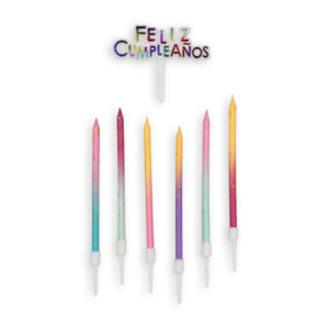 Vela Macivelas Lápiz Multicolor F Cumpleaños (6 pzas)
